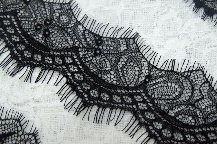fashion polyester floral embroidery african lace fabric eyelash lace trim fabric for clothing diy