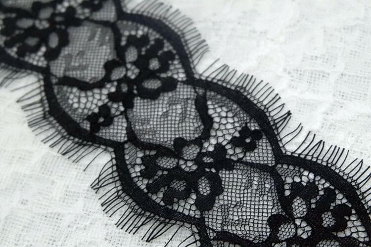 fashion polyester floral embroidery african lace fabric eyelash lace trim fabric for clothing diy