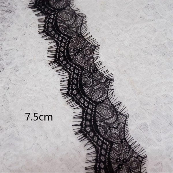 fashion polyester floral embroidery african lace fabric eyelash lace trim fabric for clothing diy