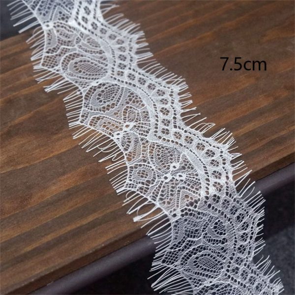 fashion polyester floral embroidery african lace fabric eyelash lace trim fabric for clothing diy