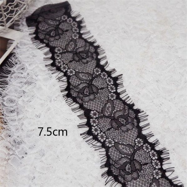 fashion polyester floral embroidery african lace fabric eyelash lace trim fabric for clothing diy