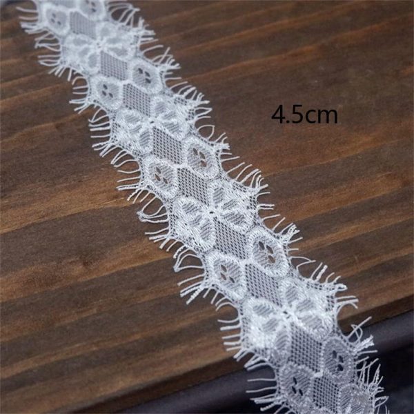 fashion polyester floral embroidery african lace fabric eyelash lace trim fabric for clothing diy