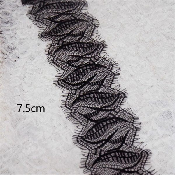 fashion polyester floral embroidery african lace fabric eyelash lace trim fabric for clothing diy