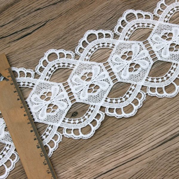 flower lace trim ivory white for ribbon scrapbooking curtain table cloth sewing accessories