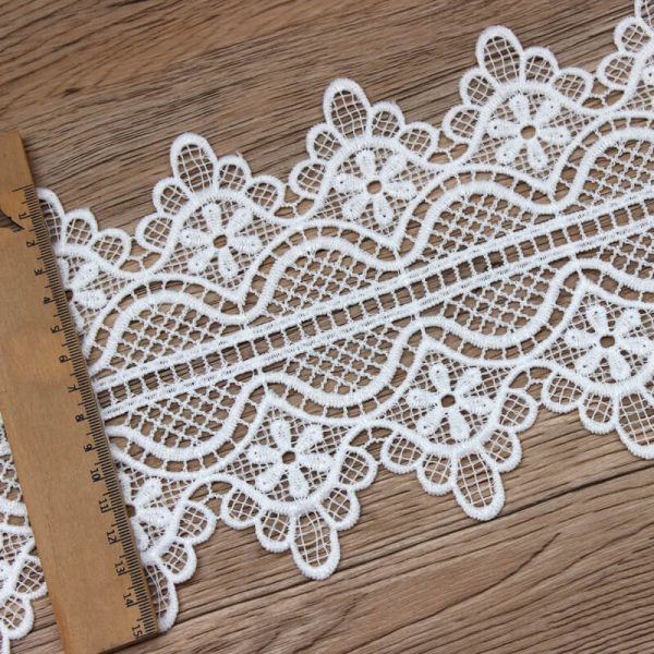 flower lace trim ivory white for ribbon scrapbooking curtain table cloth sewing accessories