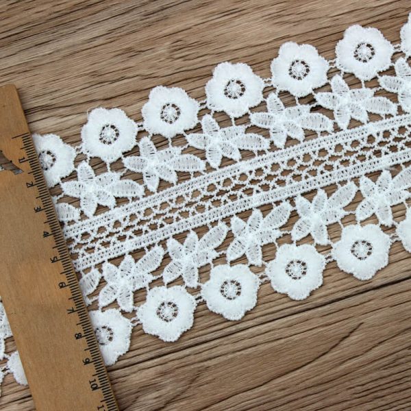 flower lace trim ivory white for ribbon scrapbooking curtain table cloth sewing accessories