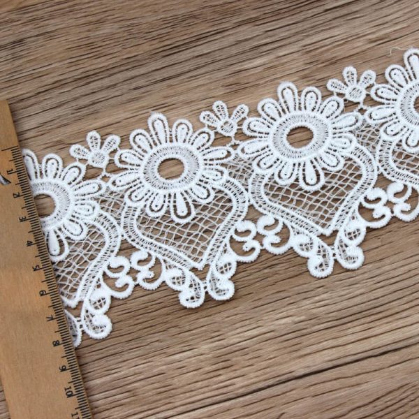 flower lace trim ivory white for ribbon scrapbooking curtain table cloth sewing accessories