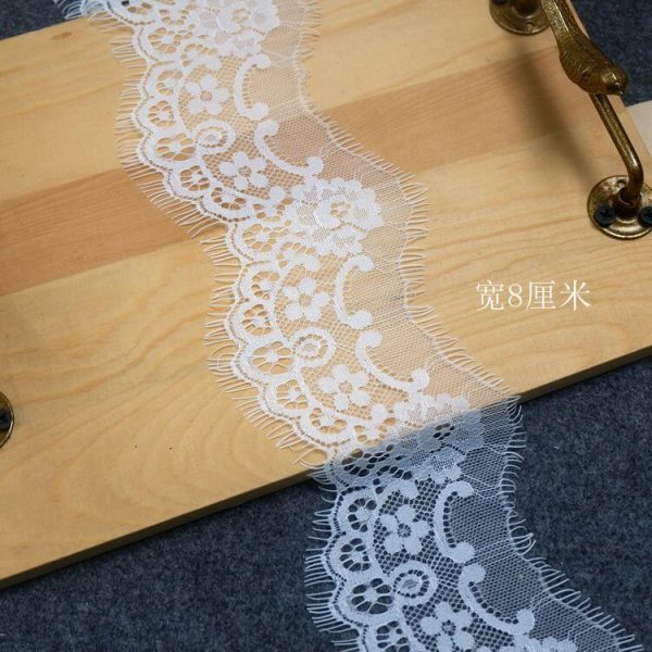 color flower embroidered lace fabric eyelashes trim diy sewing handmade garment lingerie materials