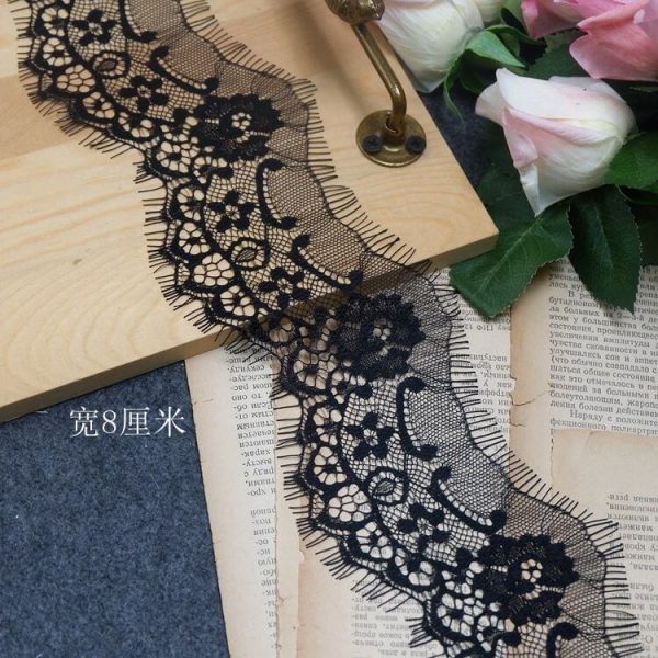 color flower embroidered lace fabric eyelashes trim diy sewing handmade garment lingerie materials