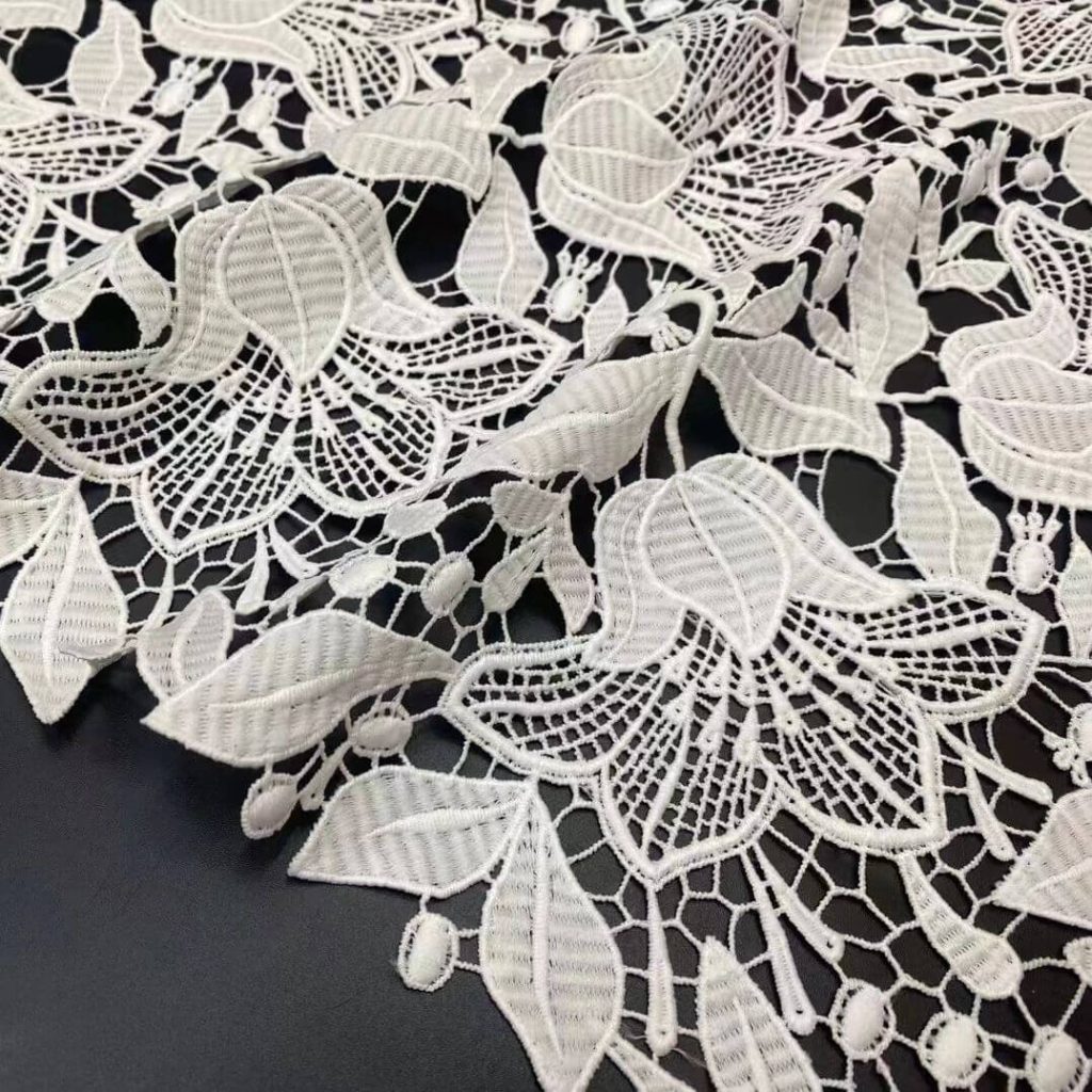 factory direct new laser embroidery flower hollow out milk silk cotton embroidery lace fabric women's home clothing fabric