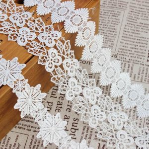 exquisite white polyester light lace trim embroidery ribbon flowers lace collar trim dress curtains hat sewing supplies