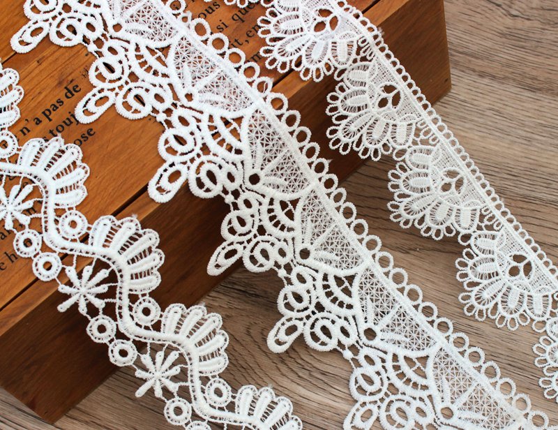 exquisite white polyester light lace trim embroidery ribbon flowers lace collar trim dress curtains hat sewing supplies